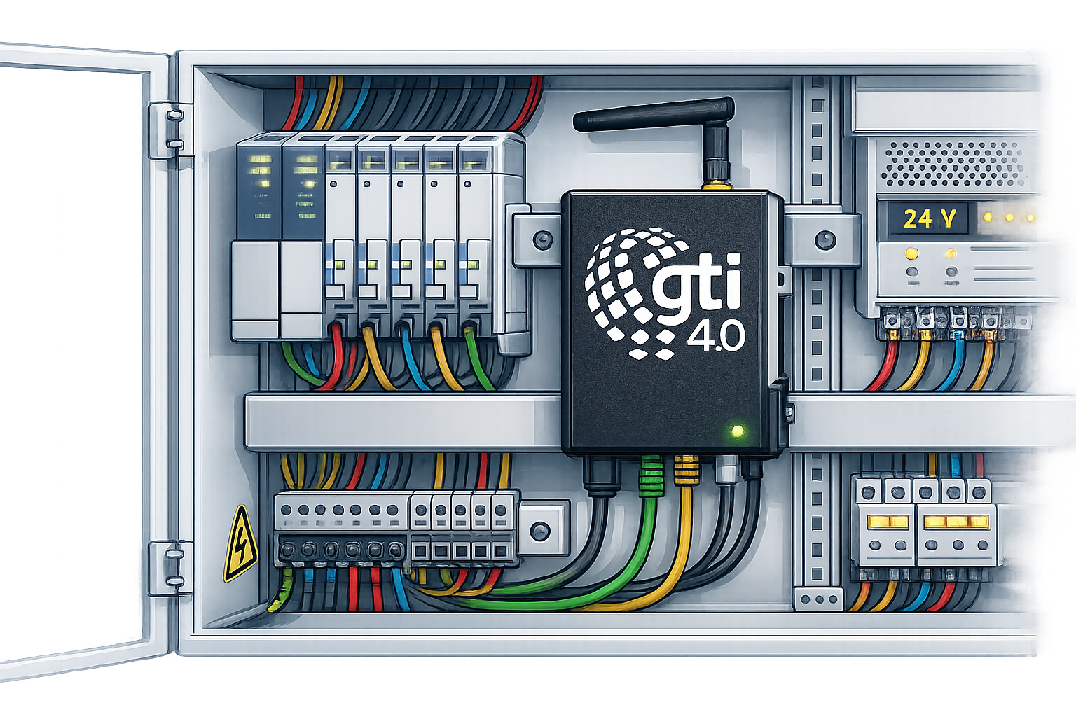 Conexão do GTI IoT com sistemas industriais e ERP